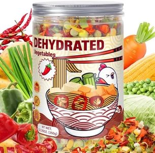 Dried Ramen Toppings Dehydrated Vegetables – 9 Mixed Vegetable Green & Red Bell Peppers, 12.35oz Natural Dried Veggie Flakes for Ramen Noodles, Camping Food Emergency Supply, Soups, Vegan
