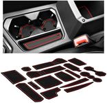 CupHolderHero fits Volkswagen VW Tiguan Accessories 2018-2024 Premium Custom Interior Non-Slip Anti Dust Cup Holder Inserts, Center Console Liner Mats, Door Pocket Liners 16-pc Set (Red Trim)