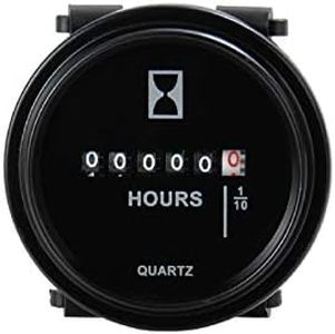 Jayron DC 6V to 80V Round Quartz Hour Meter gauge Snap in installation Mechanical Timer for Lawn tractor Stump grinder generator Fork Lift Truck ATV Snowmobile dirt bike sailboat