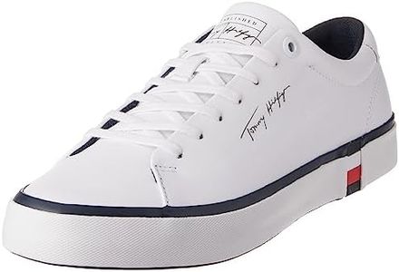 Tommy Hilfiger Homme Modern Vulc Corporate Leather FM0FM04922 Baskets vulcanisées, Blanc (White), Large