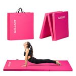 Gallant Foldable Gymnastics Mat - 6ft Long & Tri Folding, 5cm Thick High Density Foam, Non Slip & Easy to Clean - Tumble Exercise Gym Crash Mat For Children, Kids Gymnastics Equipment (Pink)