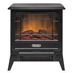 Dimplex MicroStove Optiflame Electric Stove, Compact, Portable Freestanding Cast Iron Effect Stove with Artificial Log Fuel Bed, LED Flame Effect and 1.2kW Adjustable Heater , Black