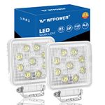 WFPOWER Boat Light 2 Pack, LED Marine Spotlights Waterproof, Deck Dock Flood Light Work Light for Boat Accessories Pontoon Fishing Truck SUV Off-road 12V Square White