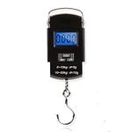 [Backlit LCD Display] Electronic Balance Digital Fishing Hook Hanging Scale 110lb/50kg 10g for luggage weighing, family shopping, fishing and other outdoor activities 2 AAA Batteries Included (Square)