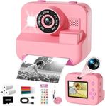 Seckton Kids Camera Instant Print - Dual Camera Photo 1080P HD Video, Birthday for Boys and Girls, Toddler Digital Camera with 3 Print Paper, Portable Toys for Kids 3-12 (Pink)