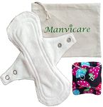 Manvicare Reusable Cloth Panty Liner for Women - 1 Pantyliner for Daily Use & Low Menstrual Flow - Size 190mm