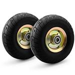 2-Pack 10" Solid Rubber Tire Wheel 