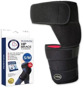 Doctor Developed Strengthening & Stabilizing Hip Brace for Men & Women - Hip Brace for Sciatica Pain Relief - Compression Wrap for Hip Pain - Hip Support Brace - Thigh Supports With Medical Handbook (S/M, Black)
