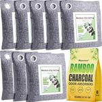 Mayunuo Activated Charcoal Odor Absorber Nature Fresh Bamboo Air Purifying Bag 8 Pack, Odor Eliminator For Strong Odor Deodorizer Air Freshener Moisture Absorber Home Closet Room Pet Car Smoke