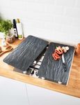 Chums | Set of 2 Universal Gas Electric Induction Hob Stove Covers Chopping Board Worktop Surface Protectors | Slate