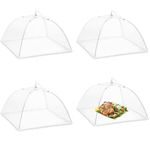 4 Pcs Food Covers Mesh Pop Up, Food Covers Food Cover Food Net Cover Food Nets Mesh Food Cover Reusable and Collapsible, for Outdoor Camping Picnics Parties BBQ to Keep Out Flies Bugs Mosquitoes