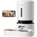 PETLIBRO Automatic Cat Feeder with Camera, 1080p HD Live Monitoring, Remote App Food Dispensing Dual Bowl, Two-Way Audio Interaction, AI Motion Detection (White)