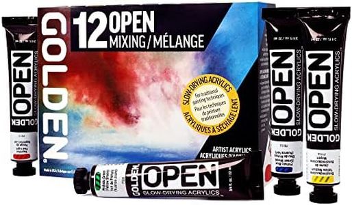 Golden Artist Colors, Open Slow-Drying Acrylics, 12-Color Mixing Set