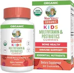 Kids Vitamins by MaryRuth's | USDA Organic | Kids Multivitamin Gummies + Postbiotics for Ages 4+ | Multivitamin for Kids with Lactobacillus Rhamnosus | Vitamins for Kids | Vegan | Non-GMO | 60 Count