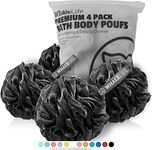 Shower Puff 4 Pack Black Bath Spong