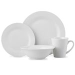 Lewis's White Arctic Plate Set (16 Piece) White Dinner Sets, 4X Large Dinner Plates, 4X Side Plates, 4X Bowls