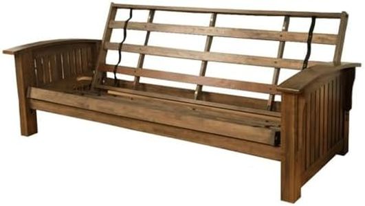 Kodiak Furniture Washington Queen Size Futon Frame Only in Rustic Walnut Brown Finish