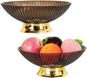 Fruit Basket for Kitchen Counter 2 Pack, Fruit Plate Decorative Bowls with Draining Holes, Fruit and Vegetable Holders for Countertops, Home Decor Serving Dish Table Centerpiece Decoration