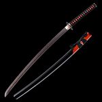 Natural Rosewood Katana, Handmade Wooden Samurai Sword with Sheath, 103cm Bokken for Display, Cosplay Collection and Kendo Training-I