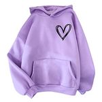 Items 1P Pullover Hoodies for Women UK 2024 Women's Fall Print Hooded Sweathirts Ladies Outdoor Solid Color Fashion Baggy Blouse