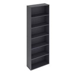 3/4/5/6 Layer Solid Wood Bookcase, Extra Large Wooden Shelving for Office and Living Room, Free Standing Open Shelf Unit for Storage, Organization, and Display of Books and Home Decor (Black, 6 Tier)