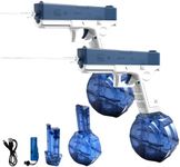 2 PCS Electric Water Guns Kids,32 FT Powerful Water Pistols for Kids Adults,Water Blaster Pistols with Rechargeable,Automatic Water Gun Toy,Electric Water Pistol Guns for Summer (Blue)