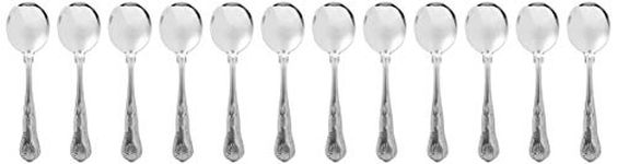 Kings Cutlery Soup Spoons - Pack of 12 | Stainless Steel Soup Spoons, Genware Kings Cutlery