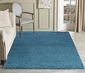 Serdim Rugs Living Room Shaggy Area Rugs, Polypropylene, Teal, 160x230cm(5'3"x7'7)