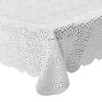 Kuber Industries Seamless Elegant Printed Home Decorative Luxurious 4 Seater Cotton Center Table Cover/Table Cloth, 40"x60" (White)-44KM066