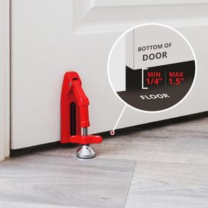 DoorJammer Portable Door Lock Brace – Home Security, Red
