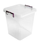 Plastic Storage Box Boxes Lid Handles Food Container Home Kitchen Office Box UK (15L Deep)