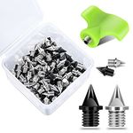 Nuolifee 1/4 Inch Track Spikes, 100 Pieces Steel Shoe Spikes Replacements and Spike Wrench for Sports Running Track Shoes