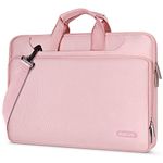 MOSISO 360 Protective Laptop Shoulder Bag Compatible with MacBook Air/Pro,13-13.3 inch Notebook,Compatible with MacBook Pro 14 2023-2021 A2779 M2 A2442 M1,Matching Color Sleeve with Belt,Pink