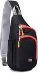 Lecxci Outdoor Chest Sling Bag Lightweight Waterproof Backpack for Unisex/Man/Women(M,black)