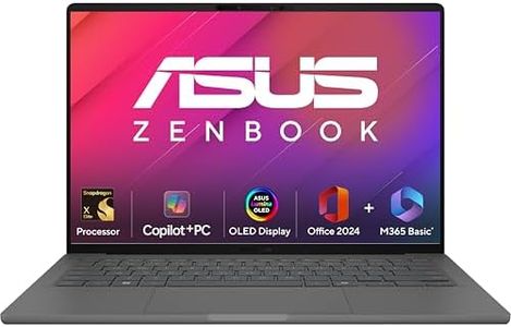 ASUS Zenbook A14,Snapdragon X Elite,Copilot+ AI PC(Qualcomm Adreno iGPU/45TOPS/16GB/512GB/FHD+/14"/60Hz/70WHrs/Windows 11/M365 Basic (1Year)*/Office Home 2024/Iceland Gray/0.98 kg) UX3407RA-QD061WS