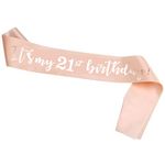 HOWAF Rose Gold 21st Birthday Sash Party Decoration It’s My 21st Birthday Satin Sash 21st Birthday Gift for Her 21st Birthday Accessories for Girls, Women, One Size