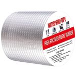 Rylan Super Strong Adhesive Waterproof Permanent Repair Aluminum Butyl Tape Rubber Foil Suitable for Roof Leak, surface Crack, Window Sill Gap, Boat Sealing, Home Renovation (10CM*5M (Pack Of 1))