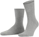 FALKE Unisex Run Socks, Light Cushion, Sporty, Classic Athleisure, Lightweight, Breathable, Skin-Friendly, Cotton, Grey (Light Grey 3400), 10.5-11.5, 1 Pair