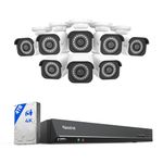 Reolink 4K 16-Channel PoE Security Camera System H.265, 8pcs 8MP Person/Vehicle Detection Smart IP Security Cameras, 16-CH NVR with 4TB HDD, 24/7 Video Recording for Home Surveillance, RLK16-800B8