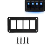 Rocker Switch Panel Housing,Black Aluminum Durable Car Trailer Yacht Boat Rocker Switch Panel Housing Holder (4 Way)