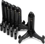 Juvale 6-Pack Mini 5" Black Wood Easel Stand Display Holder for Art Plate Dish Photo Frame