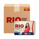 RIO Heavy Flow XXL Sanitary Pads 40 Pieces (Pack of 4) with 350mm coverage, Side Leak guards, Wings for Heavy Flow, 2X High Absorption with Leak Proof Side Walls, Anti-Bacterial, Double Wings.