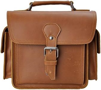 Leather Camera Bag ZLYC Vintage DSLR SLR Carrying Case Removable Shockproof Padded Camera Case Small Messenger Shoulder Bag Satchel (Brown)