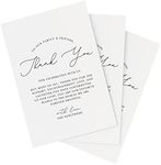 Bliss Collections Thank You Place Setting, Modern Calligraphy, Table Place Cards for Weddings, Receptions, Rehearsals, Dinner Parties, Events and Celebrations, 4"x6" (50 Cards)