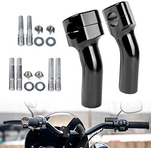 Sresk 1 inch Handlebar Riser Clamp Round, 4 inch Height Increase Motorcycle Pullback Handlebar Universal Accessories Compatible with Harley Dyna Softail Honda Kawasaki Vulcan Suzuki Yamaha (Black)