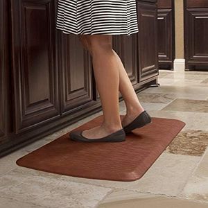 New! GelPro Basics Anti-Fatigue Kitchen Comfort Mat with Gel & Foam Core for Extra-Plush Comfort & Superior Support, 20"x32", Basketweave Chestnut