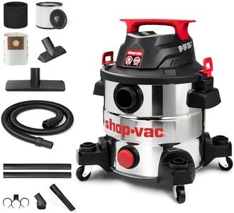 Shop-Vac 8 Gallon 4.5 Peak HP Wet/Dry Vacuum, Stainless Steel Tank, Portable with Drain Port, Blower Port, Hose and Accessories for Garage, Workshop, Jobsite, and Patio