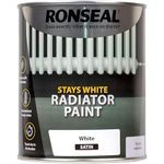 AMK® Ronseal One Coat Radiator Paint Satin 250ml Stays White Heat Resistant For All Radiators Resists Scuffs & Scratches Touch Dry in 30 Minutes