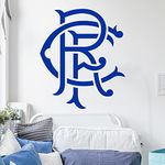 Rangers Wall Sticker - Scroll Crest + Decal Set Football Art (60cm Height x 50cm Width)