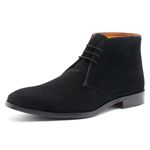 Carlos by Carlos Santana Men's Chukka Boots, Black Calfskin Suede, 9.5